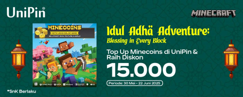 [Idul Adha Adventure: Blessing in Every Block] Top Up Minecraft di UniPin & Raih Diskon 15.000